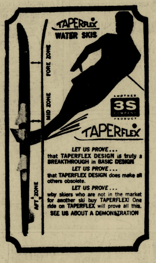 3S Taperflex Waterski Ad AUG 3rd 1967